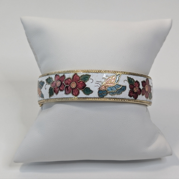 Vintage Jewelry - Vintage Cloisonne Hinged Bangle